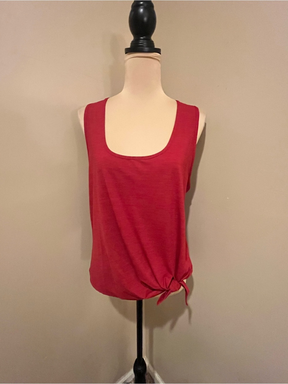 ZYIA Crimson Scoop Neck Racer-Back Tank with Side Knot, XXL